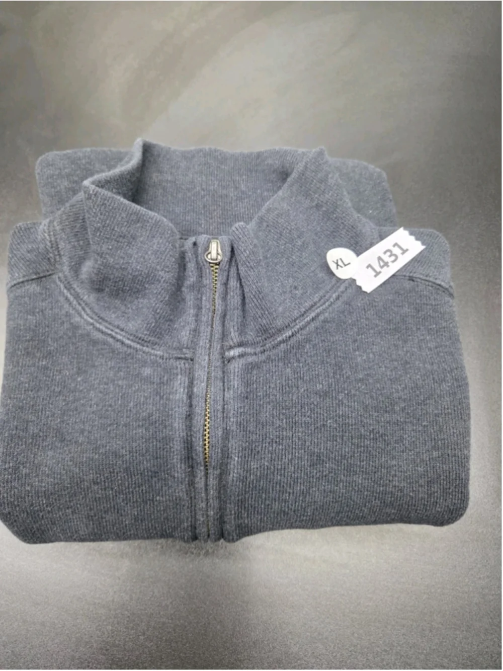 Polo Ralph Lauren Quarter Zip Pullover Sweatshirt Gray 100% Cotton XL Men's 1431